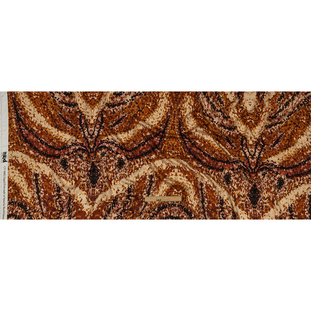 Rayon Challis - Beige and Orange Abstract - Summit Sketches Print - Mood Exclusive Rockland Collection - Full Rayon Challis - Beige and Orange Abstract - Summit Sketches Print - Mood Exclusive Rockland Collection - Full
