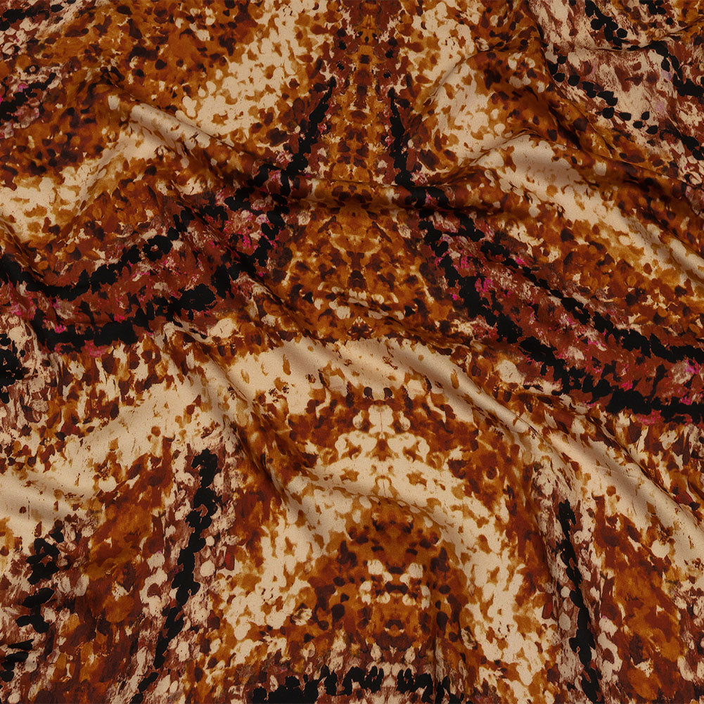 Rayon Challis - Beige and Orange Abstract - Summit Sketches Print - Mood Exclusive Rockland Collection Rayon Challis - Beige and Orange Abstract - Summit Sketches Print - Mood Exclusive Rockland Collection