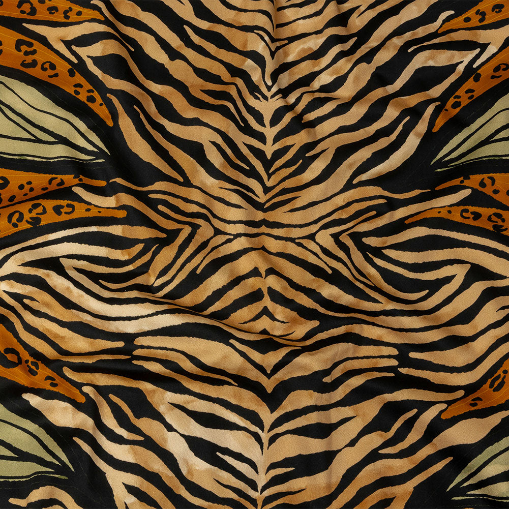 Stretch Cotton Sateen - Beige and Black Wings and Tiger Stripes - Wild Wonders Print - Mood Exclusive Rockland Collection Stretch Cotton Sateen - Beige and Black Wings and Tiger Stripes - Wild Wonders Print - Mood Exclusive Rockland Collection