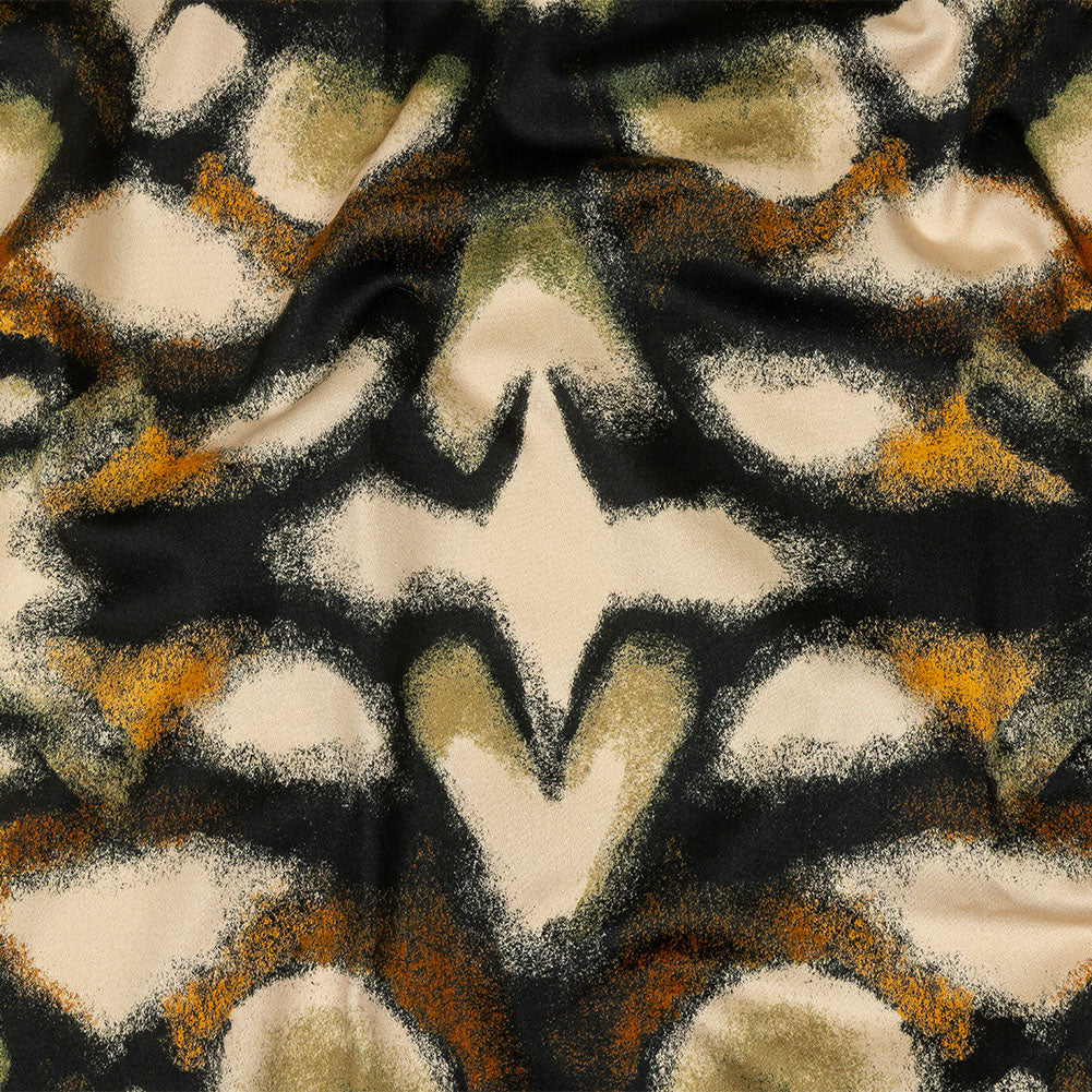 Stretch Cotton Sateen - Black and Beige Abstract - From the Earth Print - Mood Exclusive Rockland Collection Stretch Cotton Sateen - Black and Beige Abstract - From the Earth Print - Mood Exclusive Rockland Collection
