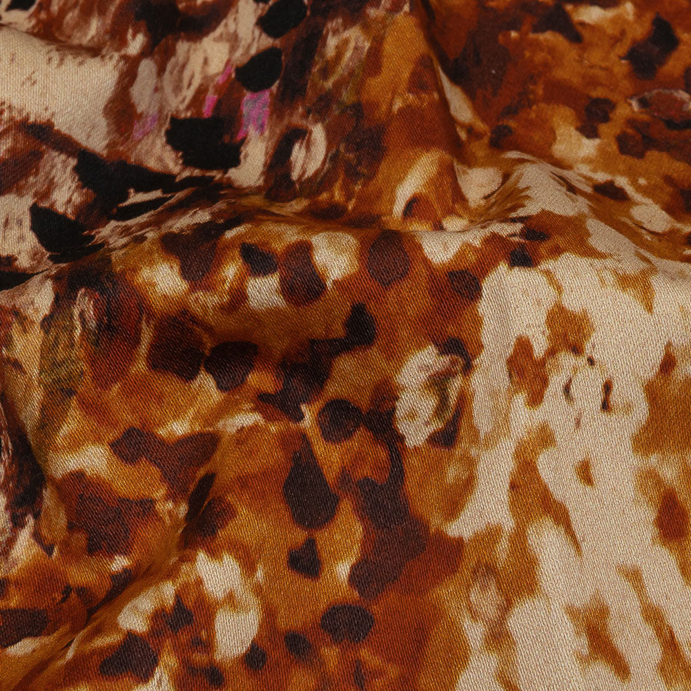 Stretch Cotton Sateen - Beige and Orange Abstract - Summit Sketches Print - Mood Exclusive Rockland Collection - Detail Stretch Cotton Sateen - Beige and Orange Abstract - Summit Sketches Print - Mood Exclusive Rockland Collection - Detail