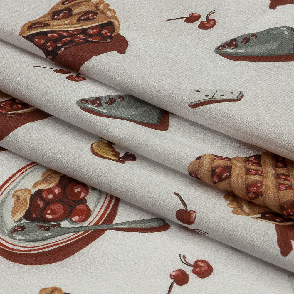Cotton Voile - White Cherry Pies - Baked Fresh Print - Mood Exclusive Rockland Collection - Folded Cotton Voile - White Cherry Pies - Baked Fresh Print - Mood Exclusive Rockland Collection - Folded