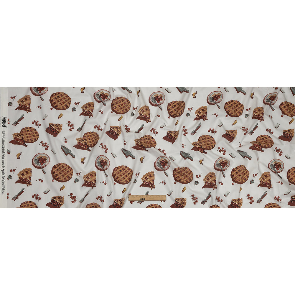 Cotton Voile - White Cherry Pies - Baked Fresh Print - Mood Exclusive Rockland Collection - Full Cotton Voile - White Cherry Pies - Baked Fresh Print - Mood Exclusive Rockland Collection - Full