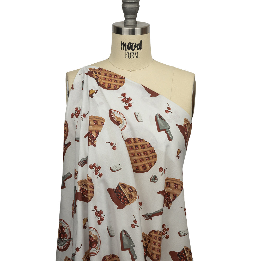 Cotton Voile - White Cherry Pies - Baked Fresh Print - Mood Exclusive Rockland Collection - Drape Cotton Voile - White Cherry Pies - Baked Fresh Print - Mood Exclusive Rockland Collection - Drape