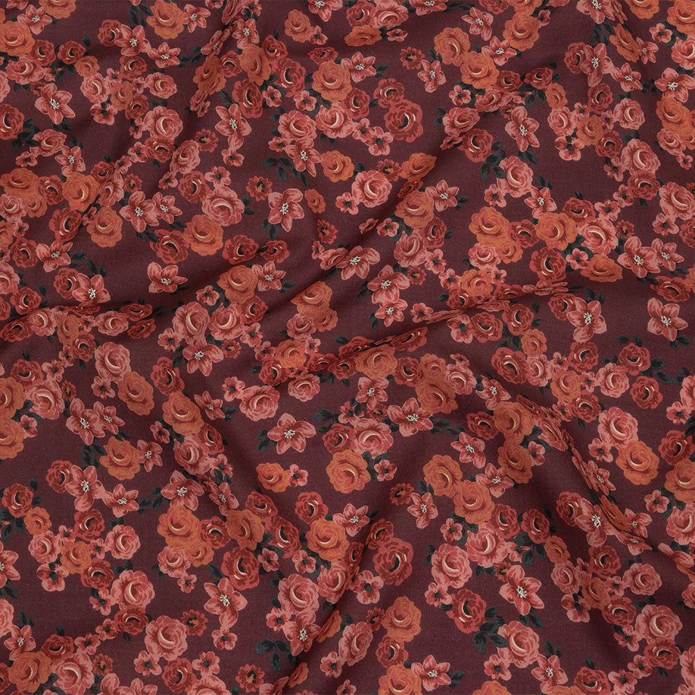 Cotton Voile - Red Floral - Rose Garden Romance Print - Mood Exclusive Rockland Collection Cotton Voile - Red Floral - Rose Garden Romance Print - Mood Exclusive Rockland Collection