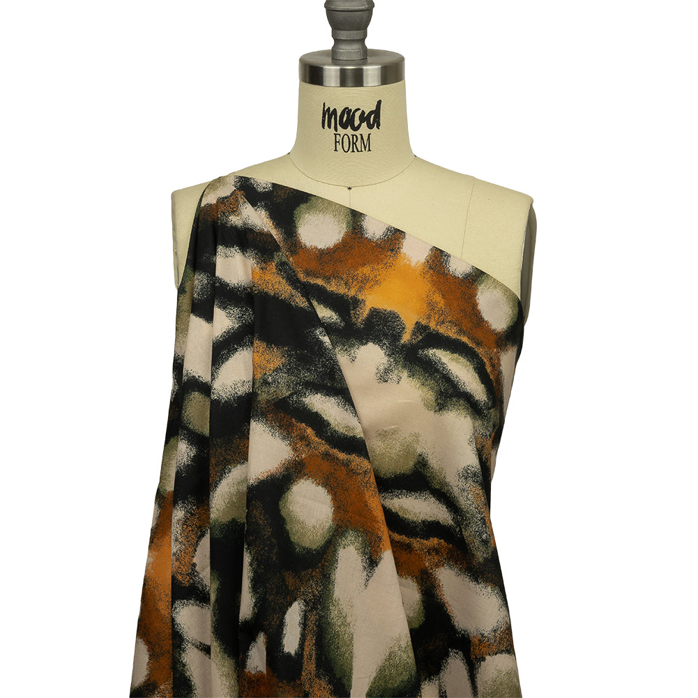Cotton Voile - Black and Beige Abstract - From the Earth Print - Mood Exclusive Rockland Collection Cotton Voile - Black and Beige Abstract - From the Earth Print - Mood Exclusive Rockland Collection