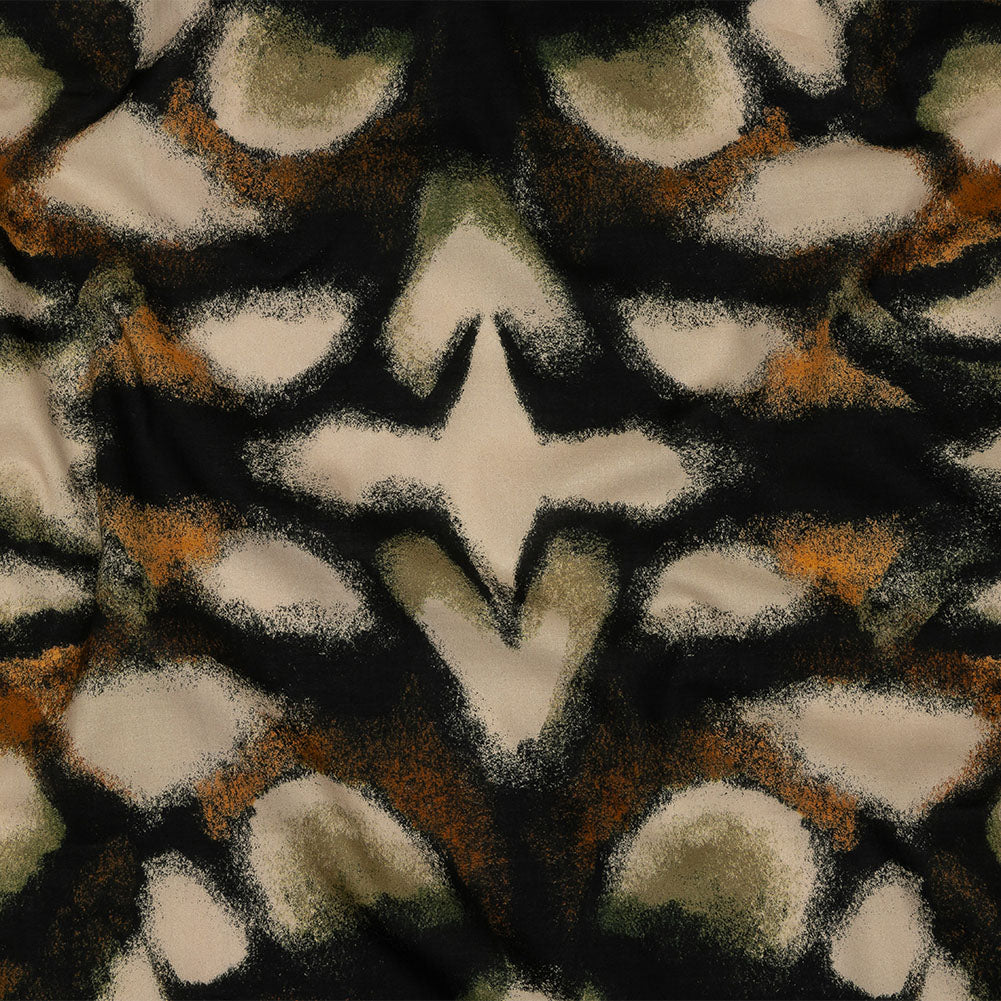 Cotton Voile - Black and Beige Abstract - From the Earth Print - Mood Exclusive Rockland Collection Cotton Voile - Black and Beige Abstract - From the Earth Print - Mood Exclusive Rockland Collection