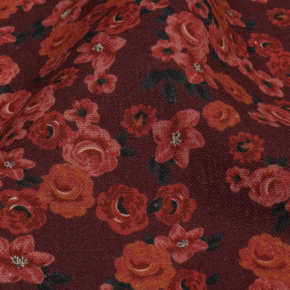 Linen and Rayon Woven - Red Floral - Rose Garden Romance Print - Mood Exclusive Rockland Collection Linen and Rayon Woven - Red Floral - Rose Garden Romance Print - Mood Exclusive Rockland Collection