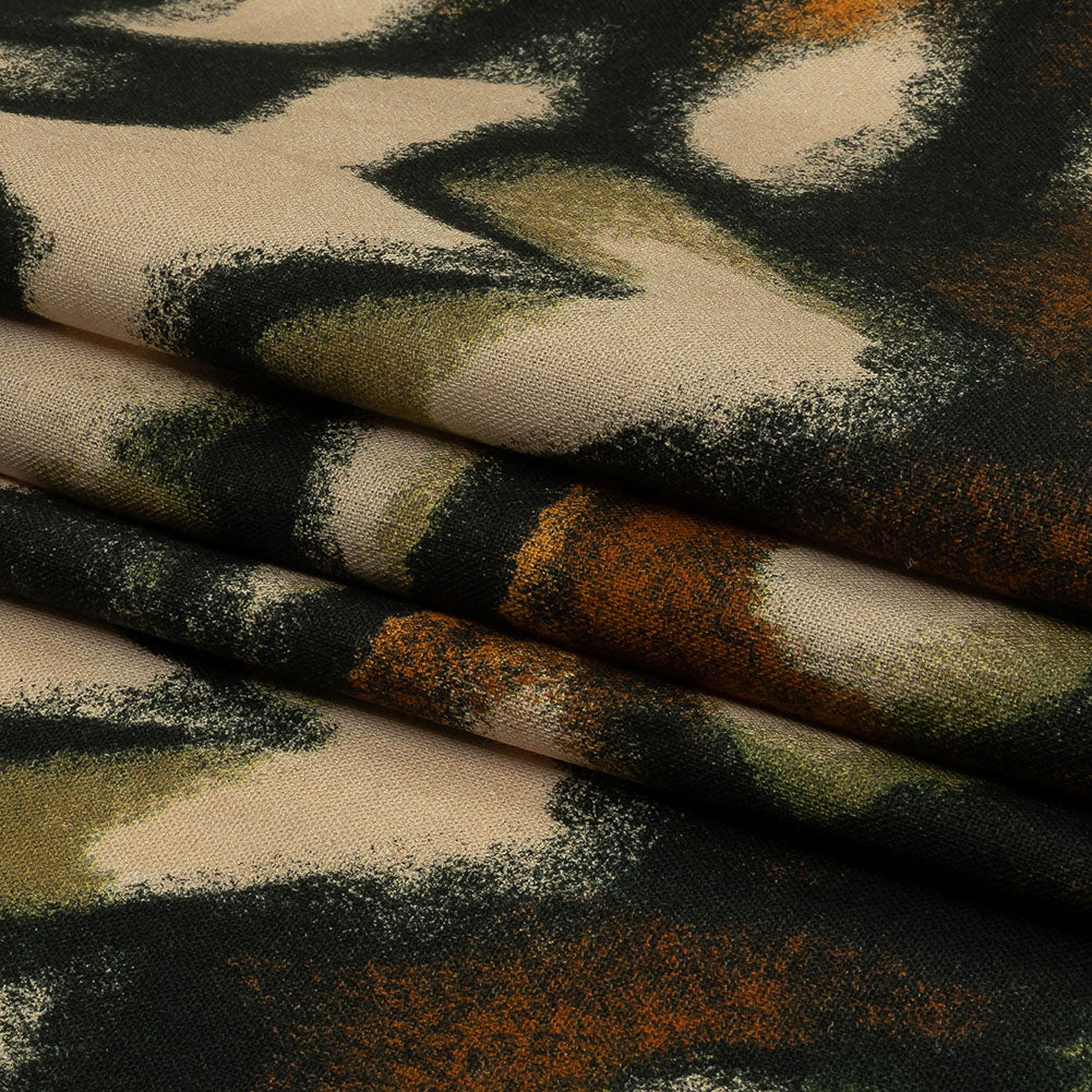 Linen and Rayon Woven - Black and Beige Abstract - From the Earth Print - Mood Exclusive Rockland Collection Linen and Rayon Woven - Black and Beige Abstract - From the Earth Print - Mood Exclusive Rockland Collection