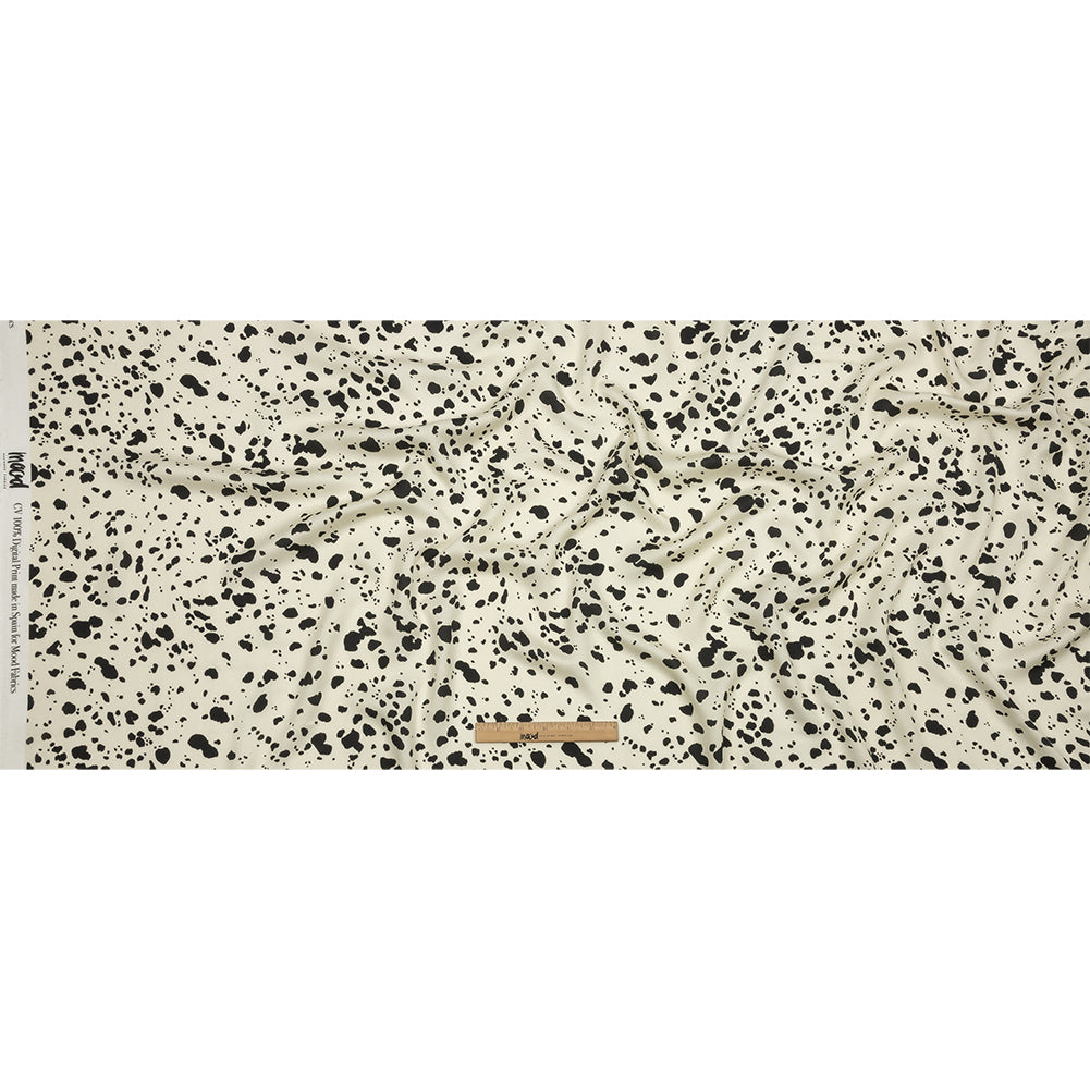Rayon Challis - Black and White Dalmatian Spots - Fire Dogs Print - Mood Exclusive Metro Collection - Full Rayon Challis - Black and White Dalmatian Spots - Fire Dogs Print - Mood Exclusive Metro Collection - Full