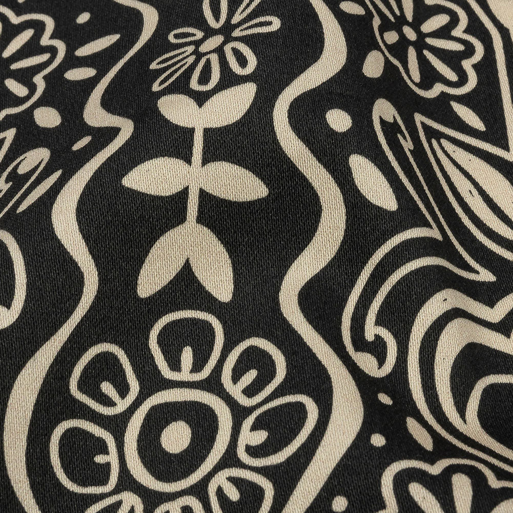 Stretch Cotton Sateen - Black and White Floral Rows - Park Avenue Print - Mood Exclusive Metro Collection Stretch Cotton Sateen - Black and White Floral Rows - Park Avenue Print - Mood Exclusive Metro Collection