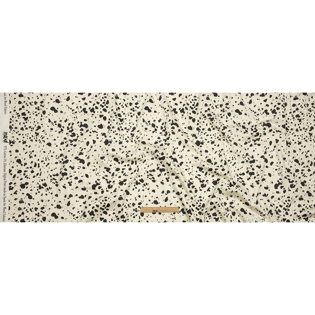 Stretch Cotton Sateen - Black and White Dalmatian Spots - Fire Dogs Print - Mood Exclusive Metro Collection - Full Stretch Cotton Sateen - Black and White Dalmatian Spots - Fire Dogs Print - Mood Exclusive Metro Collection - Full