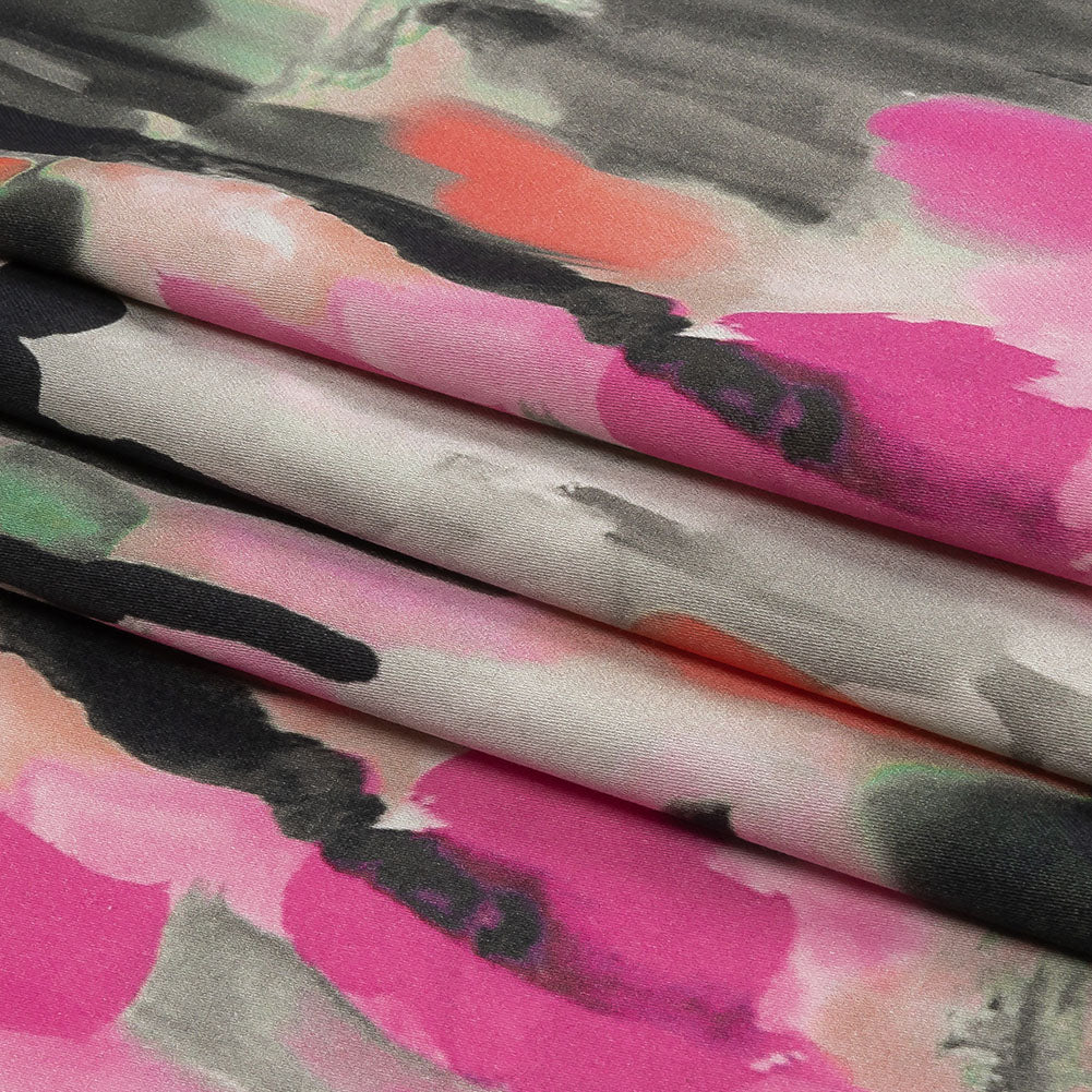 Stretch Cotton Sateen - Pink and Orange Abstract Paint Drips - Painted Aspirations Print - Mood Exclusive Metro Collection Stretch Cotton Sateen - Pink and Orange Abstract Paint Drips - Painted Aspirations Print - Mood Exclusive Metro Collection
