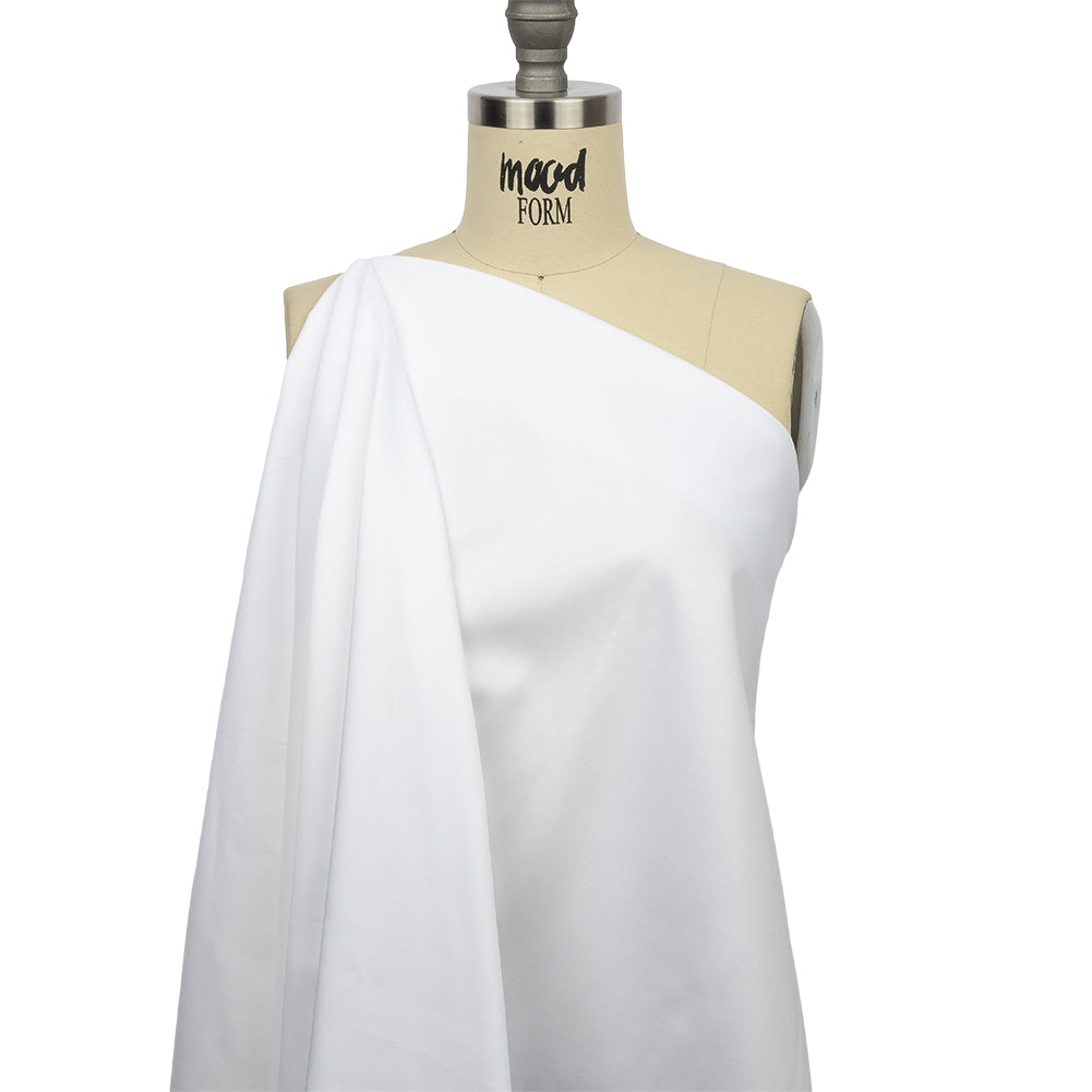 Stretch Cotton Sateen - White - Mood Exclusive Carlos Collection - Drape Stretch Cotton Sateen - White - Mood Exclusive Carlos Collection - Drape