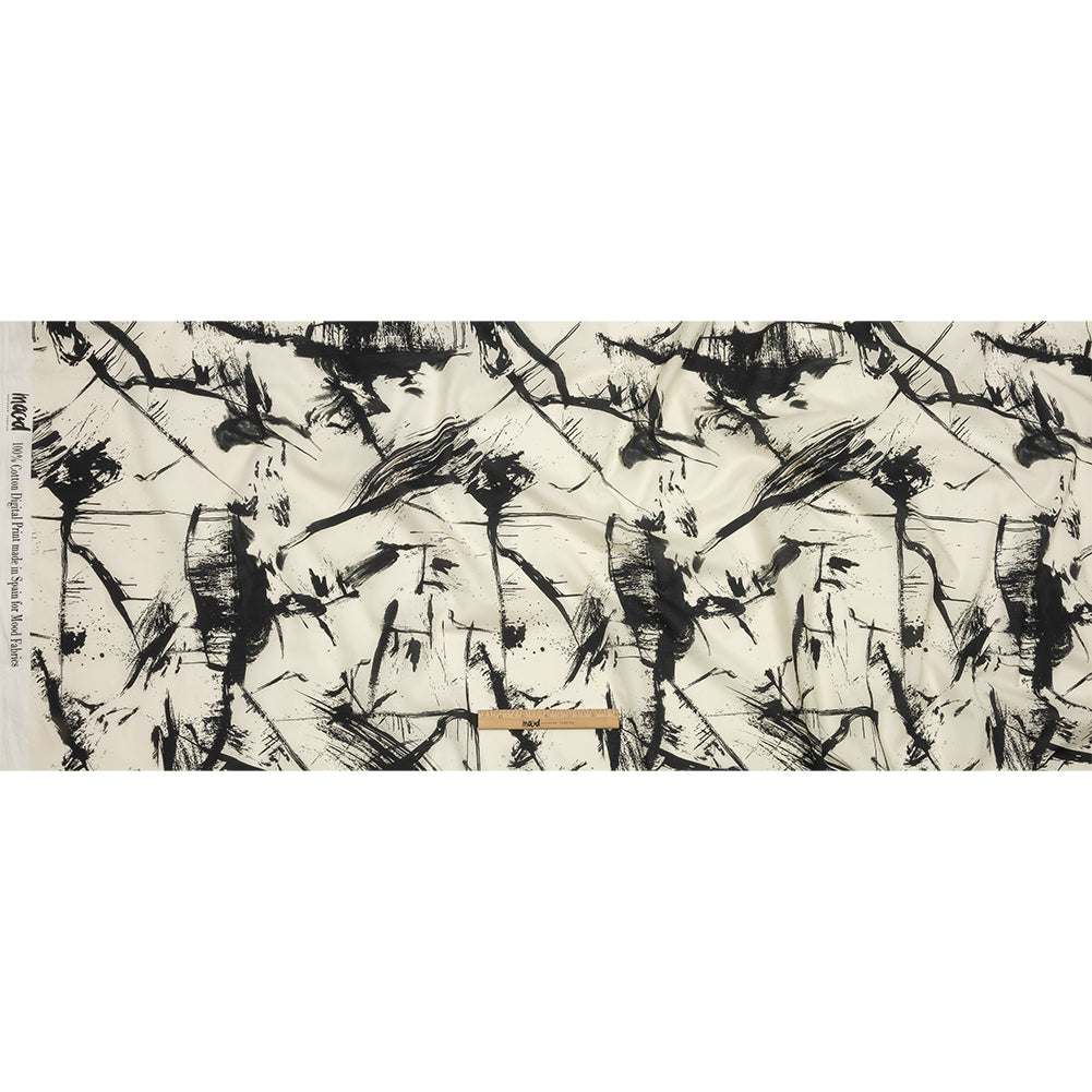 Cotton Voile - Black and White Abstract - Subway Lines Print - Mood Exclusive Metro Collection Cotton Voile - Black and White Abstract - Subway Lines Print - Mood Exclusive Metro Collection