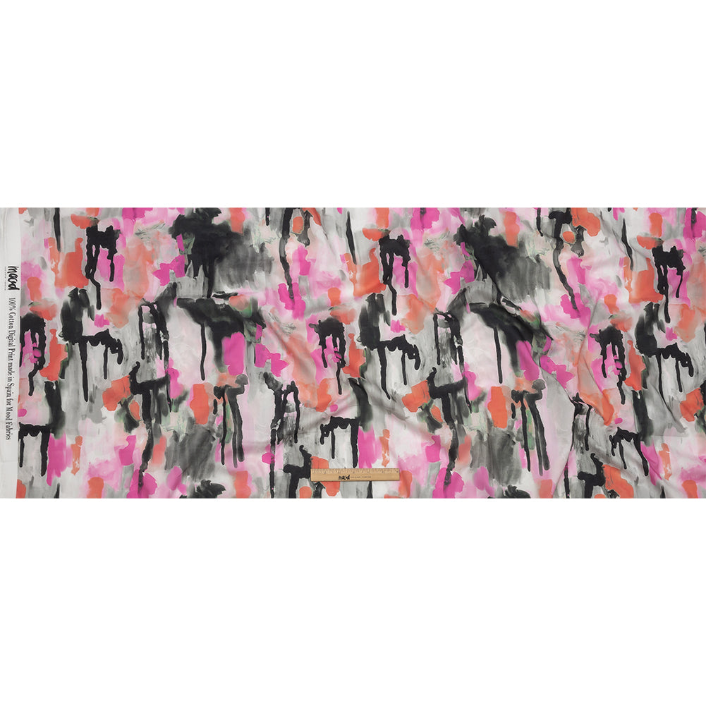 Cotton Voile - Pink and Orange Abstract Paint Drips - Painted Aspirations Print - Mood Exclusive Metro Collection Cotton Voile - Pink and Orange Abstract Paint Drips - Painted Aspirations Print - Mood Exclusive Metro Collection