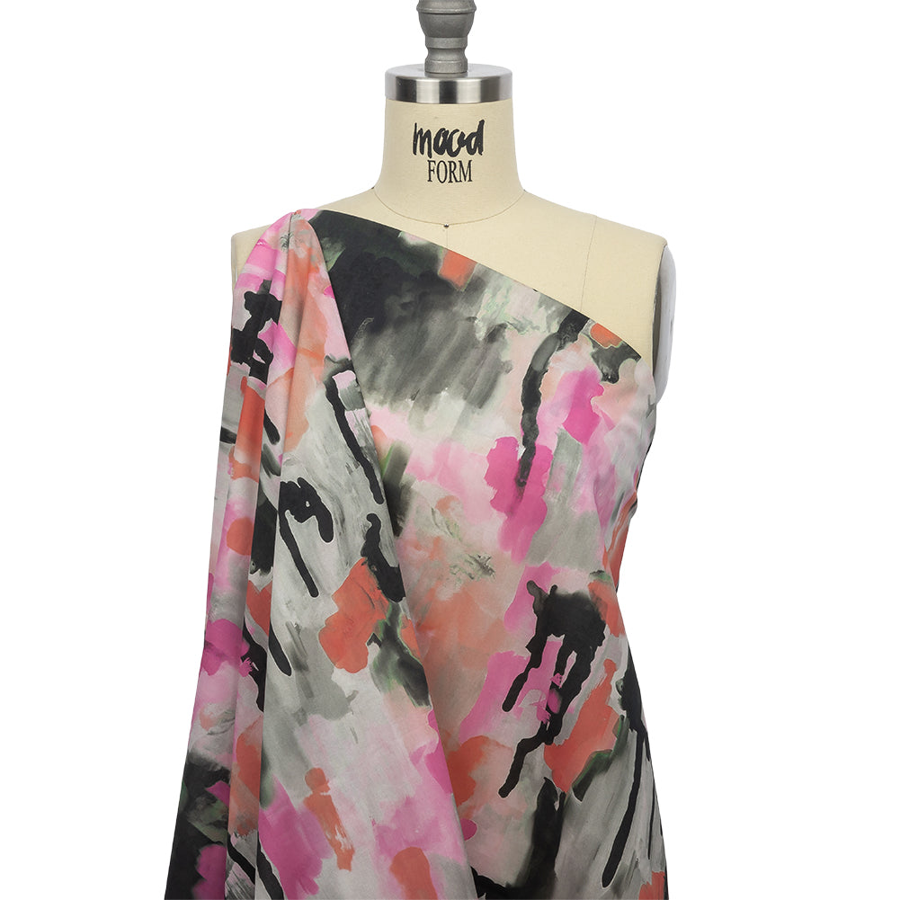 Cotton Voile - Pink and Orange Abstract Paint Drips - Painted Aspirations Print - Mood Exclusive Metro Collection Cotton Voile - Pink and Orange Abstract Paint Drips - Painted Aspirations Print - Mood Exclusive Metro Collection