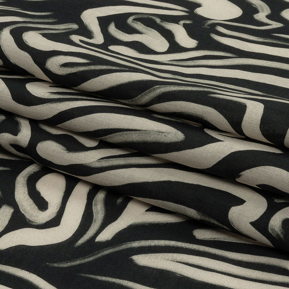 Cotton Voile - Black and White Abstract Lines - Gallery Tour Print - Mood Exclusive Metro Collection Cotton Voile - Black and White Abstract Lines - Gallery Tour Print - Mood Exclusive Metro Collection