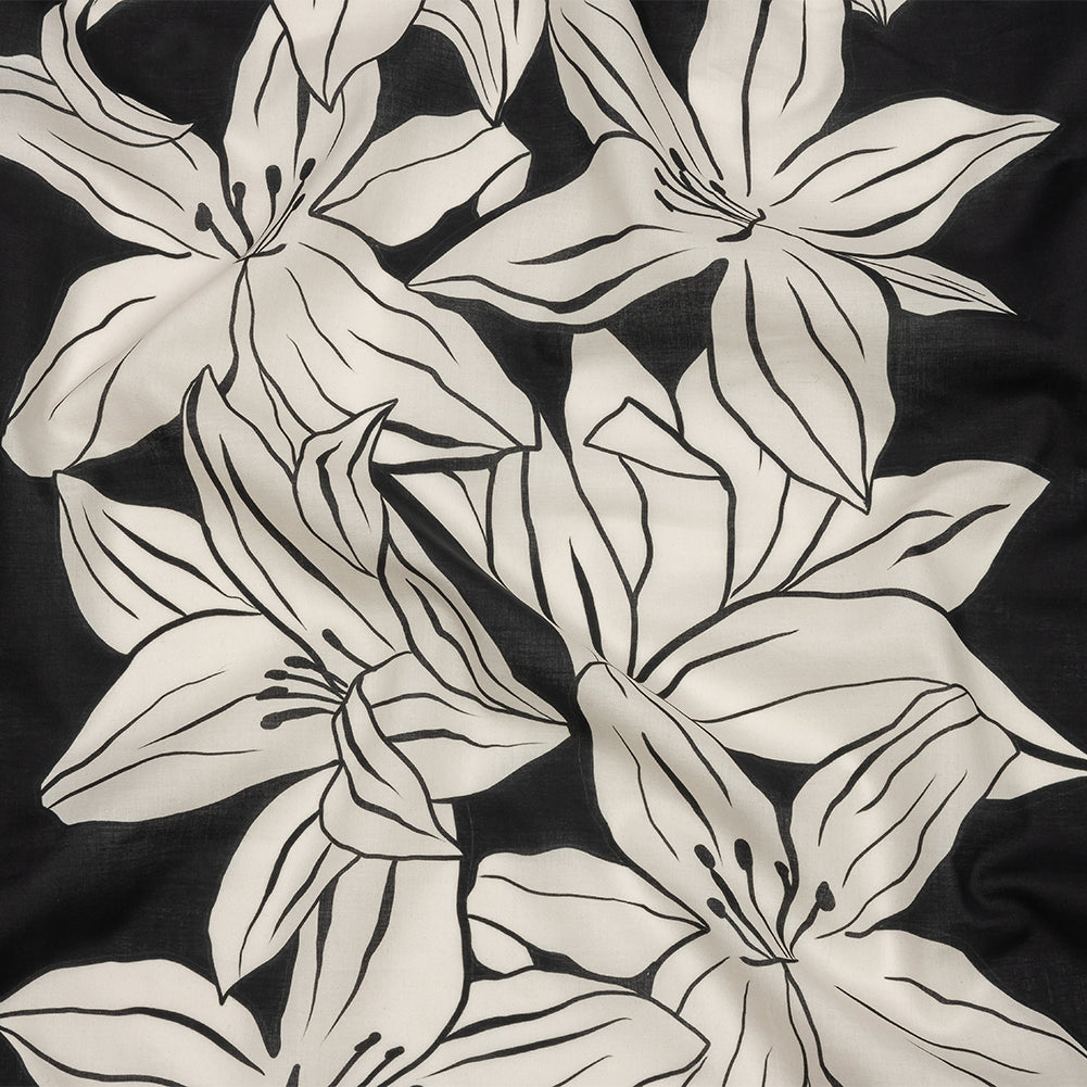 Cotton Voile - Black Floral - Central Park Spring Print - Mood Exclusive Metro Collection Cotton Voile - Black Floral - Central Park Spring Print - Mood Exclusive Metro Collection