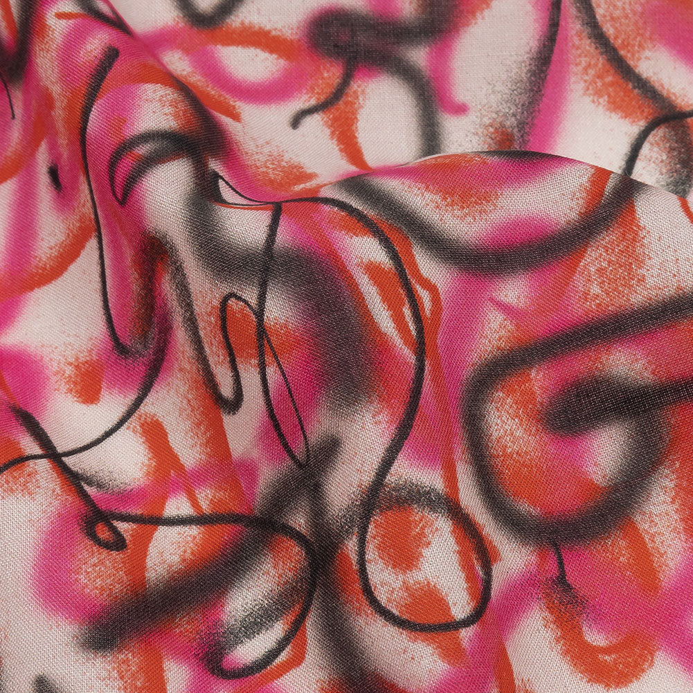 Cotton Voile - Pink Spraypaint Scribbles - Love Notorious Print - Mood Exclusive Metro Collection Cotton Voile - Pink Spraypaint Scribbles - Love Notorious Print - Mood Exclusive Metro Collection
