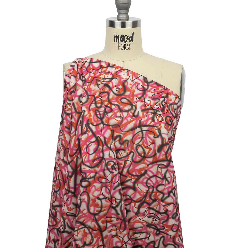 Cotton Voile - Pink Spraypaint Scribbles - Love Notorious Print - Mood Exclusive Metro Collection Cotton Voile - Pink Spraypaint Scribbles - Love Notorious Print - Mood Exclusive Metro Collection