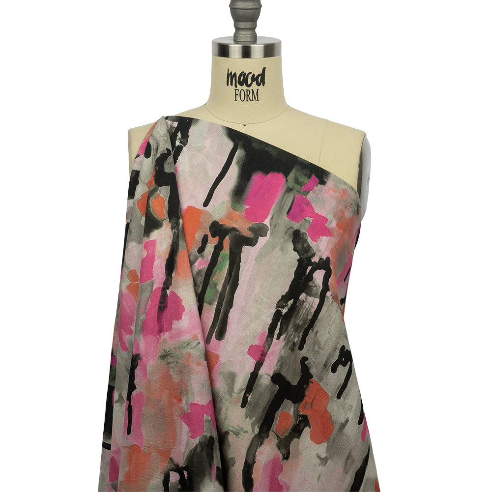 Linen and Rayon Woven - Pink and Orange Abstract Paint Drips - Painted Aspirations Print - Mood Exclusive Metro Collection Linen and Rayon Woven - Pink and Orange Abstract Paint Drips - Painted Aspirations Print - Mood Exclusive Metro Collection