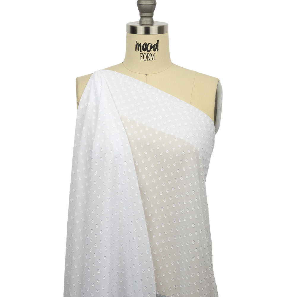 Polyester Swiss Dot - White - Mood Exclusive Annamae Collection Drape Polyester Swiss Dot - White - Mood Exclusive Annamae Collection Drape