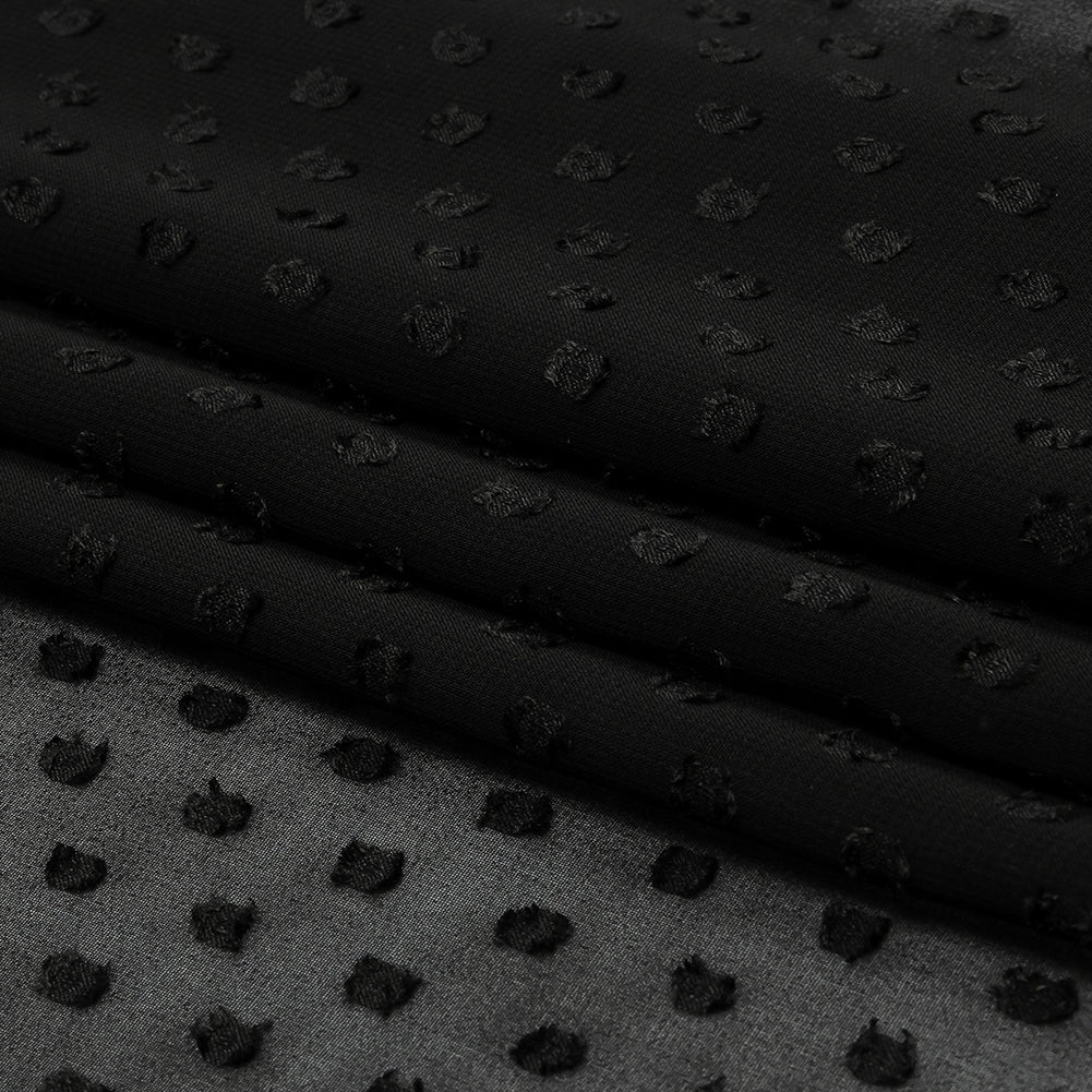 Polyester Swiss Dot - Black - Mood Exclusive Annamae Collection Folded