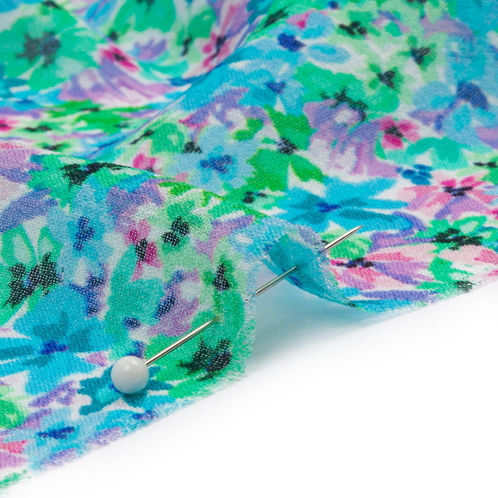 Viscose Georgette - Blue and Purple Floral - Isola Bella Print - Mood Exclusive Secret Garden Collection Viscose Georgette - Blue and Purple Floral - Isola Bella Print - Mood Exclusive Secret Garden Collection