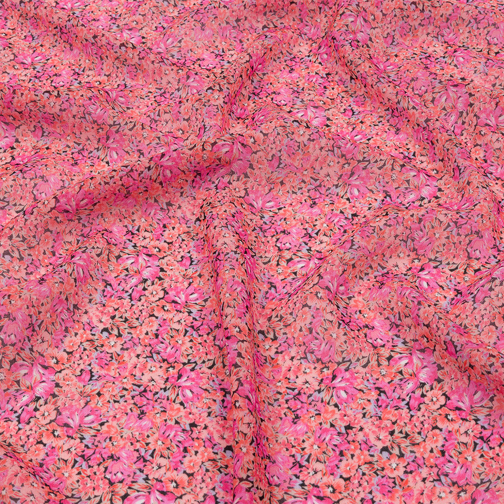 Viscose Georgette - Pink Floral - Titania's Dream Print - Mood Exclusive Secret Garden Collection Viscose Georgette - Pink Floral - Titania's Dream Print - Mood Exclusive Secret Garden Collection