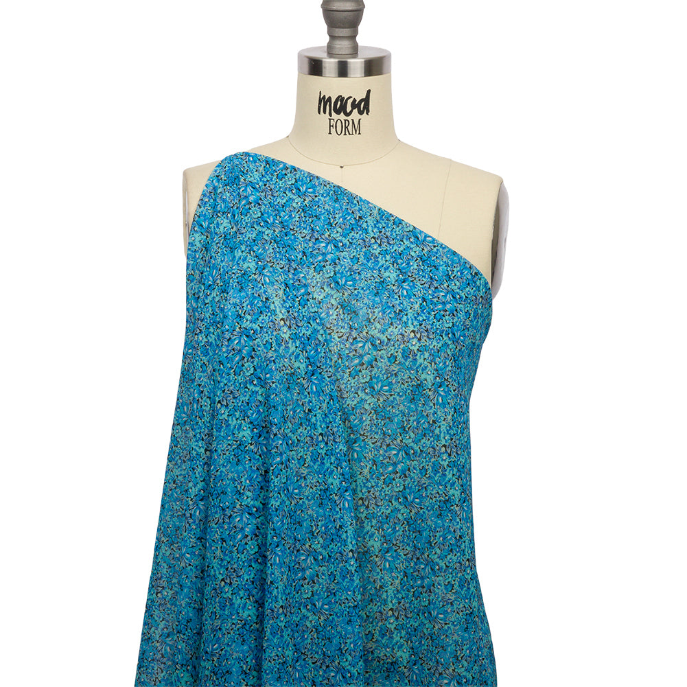 Viscose Georgette - Blue Floral - Titania's Dream Print - Mood Exclusive Secret Garden Collection Viscose Georgette - Blue Floral - Titania's Dream Print - Mood Exclusive Secret Garden Collection