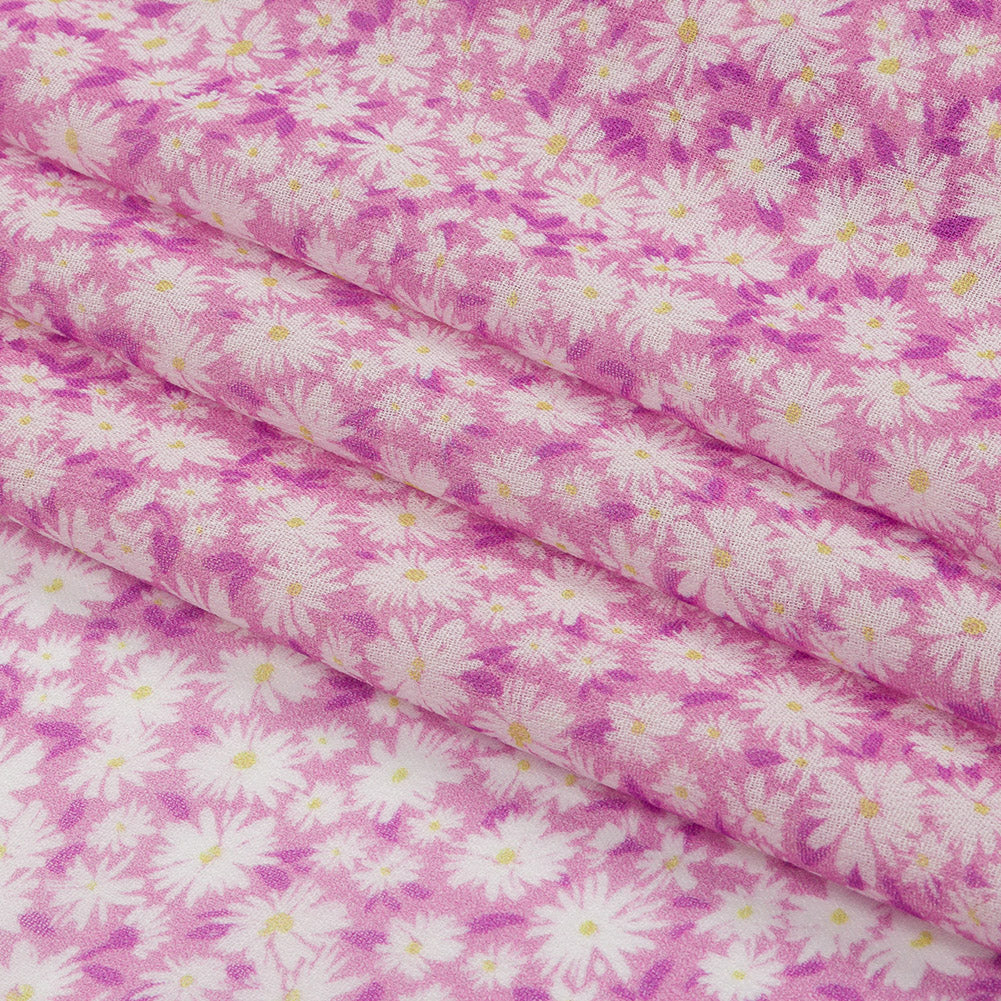 Viscose Georgette - Pink and White Floral - Sunday in the Park Print - Mood Exclusive Secret Garden Collection Viscose Georgette - Pink and White Floral - Sunday in the Park Print - Mood Exclusive Secret Garden Collection