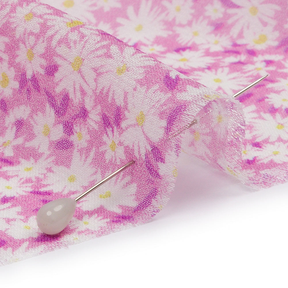 Viscose Georgette - Pink and White Floral - Sunday in the Park Print - Mood Exclusive Secret Garden Collection Viscose Georgette - Pink and White Floral - Sunday in the Park Print - Mood Exclusive Secret Garden Collection