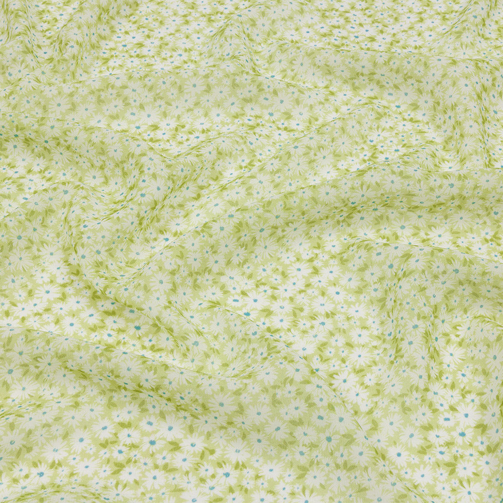 Viscose Georgette - Lime Green and White Floral - Sunday in the Park Print - Mood Exclusive Secret Garden Collection Viscose Georgette - Lime Green and White Floral - Sunday in the Park Print - Mood Exclusive Secret Garden Collection