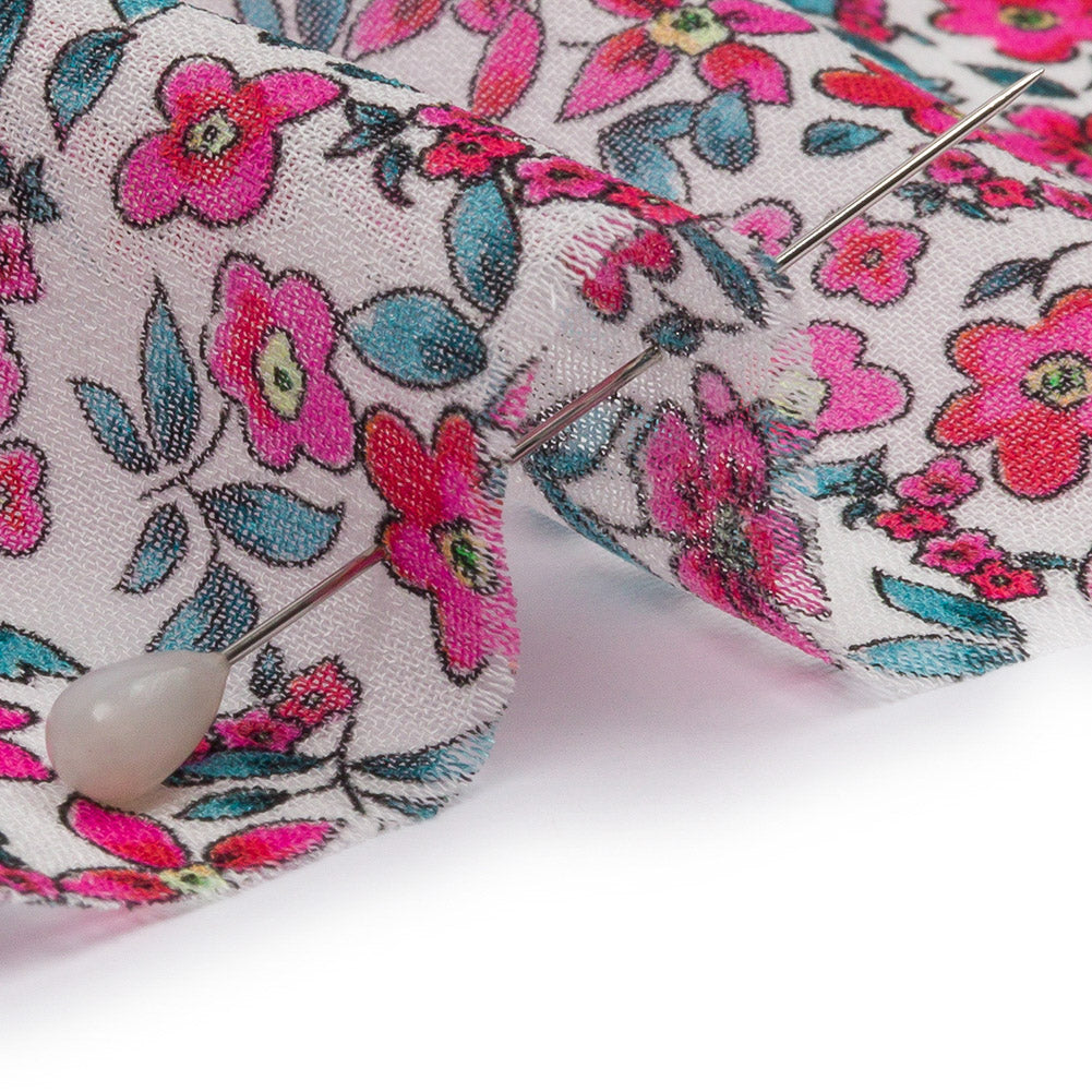 Viscose Georgette - Pink Floral - Botanical Stroll Print - Mood Exclusive Secret Garden Collection - Detail Viscose Georgette - Pink Floral - Botanical Stroll Print - Mood Exclusive Secret Garden Collection - Detail