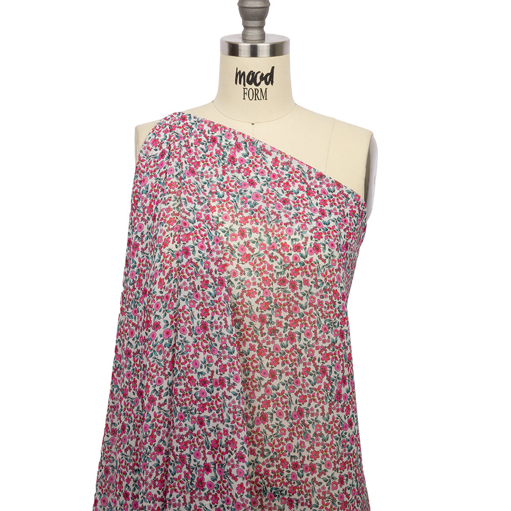 Viscose Georgette - Pink Floral - Botanical Stroll Print - Mood Exclusive Secret Garden Collection - Drape Viscose Georgette - Pink Floral - Botanical Stroll Print - Mood Exclusive Secret Garden Collection - Drape