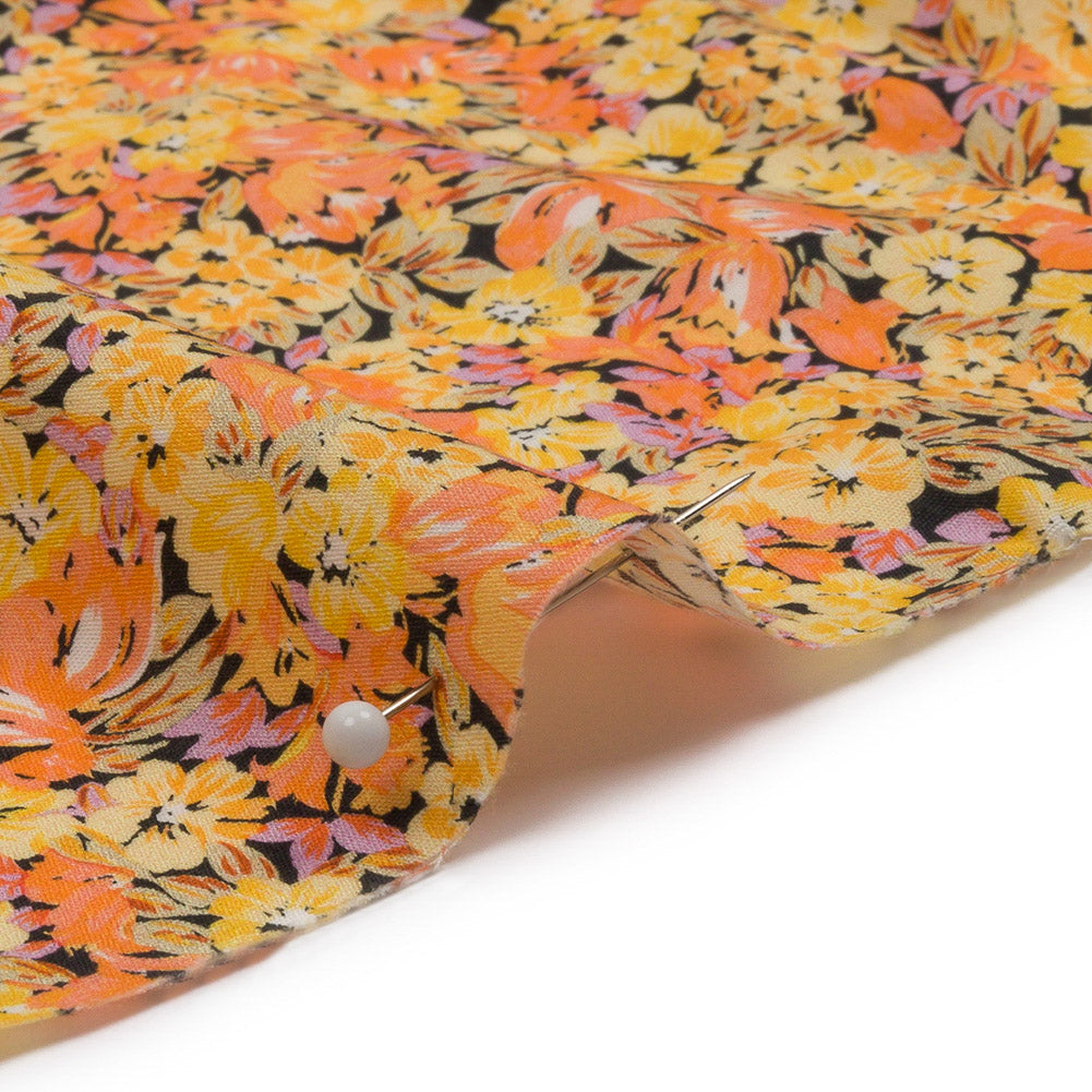Cotton Poplin - Yellow and Orange Floral - Titania's Dream Print - Mood Exclusive Secret Garden Collection - Detail Cotton Poplin - Yellow and Orange Floral - Titania's Dream Print - Mood Exclusive Secret Garden Collection - Detail