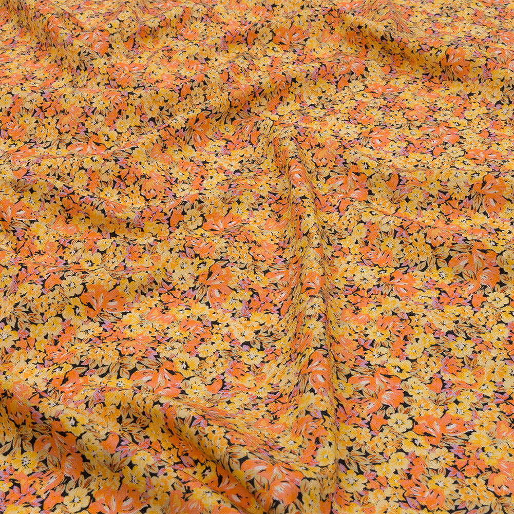 Cotton Poplin - Yellow and Orange Floral - Titania's Dream Print - Mood Exclusive Secret Garden Collection Cotton Poplin - Yellow and Orange Floral - Titania's Dream Print - Mood Exclusive Secret Garden Collection