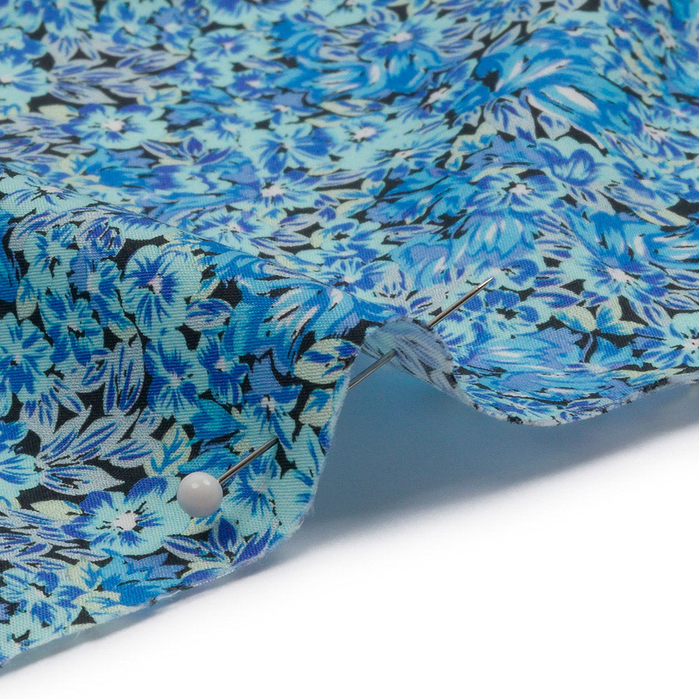 Cotton Poplin - Blue Floral - Titania's Dream Print - Mood Exclusive Secret Garden Collection Cotton Poplin - Blue Floral - Titania's Dream Print - Mood Exclusive Secret Garden Collection
