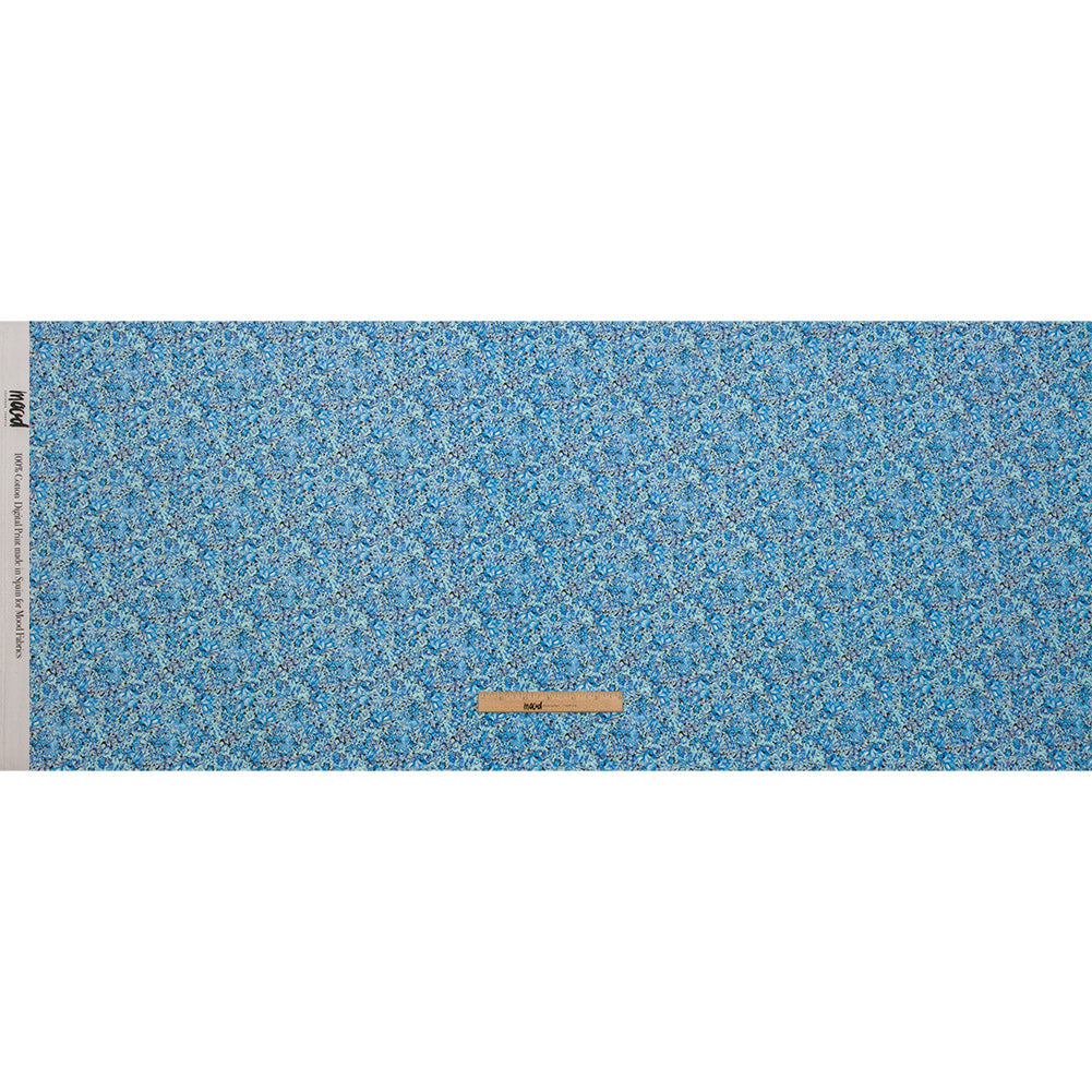 Cotton Poplin - Blue Floral - Titania's Dream Print - Mood Exclusive Secret Garden Collection Cotton Poplin - Blue Floral - Titania's Dream Print - Mood Exclusive Secret Garden Collection
