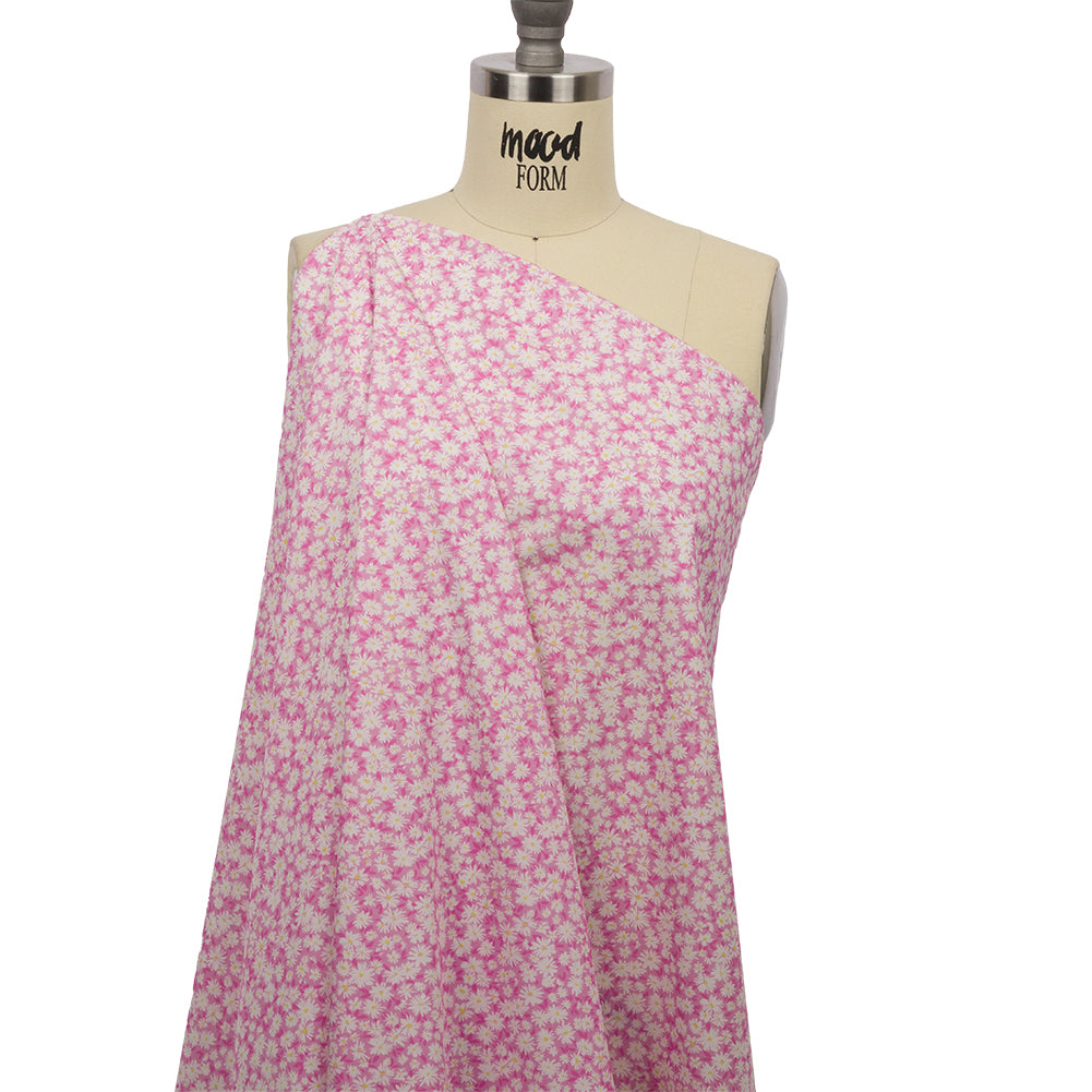 Cotton Poplin - Pink and White Floral - Sunday in the Park Print - Mood Exclusive Secret Garden Collection Cotton Poplin - Pink and White Floral - Sunday in the Park Print - Mood Exclusive Secret Garden Collection