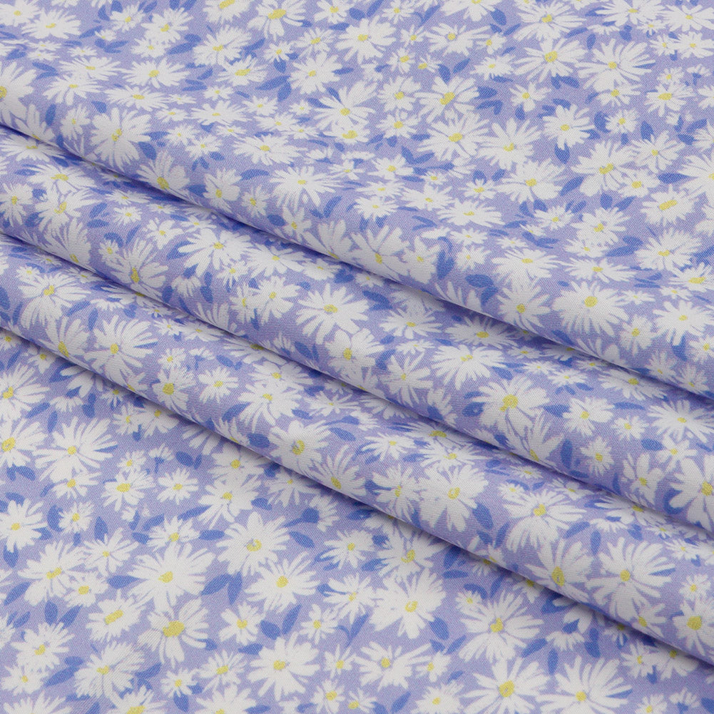 Cotton Poplin - Periwinkle and White Floral - Sunday in the Park Print - Mood Exclusive Secret Garden Collection Cotton Poplin - Periwinkle and White Floral - Sunday in the Park Print - Mood Exclusive Secret Garden Collection