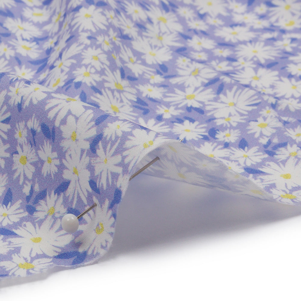 Cotton Poplin - Periwinkle and White Floral - Sunday in the Park Print - Mood Exclusive Secret Garden Collection Cotton Poplin - Periwinkle and White Floral - Sunday in the Park Print - Mood Exclusive Secret Garden Collection