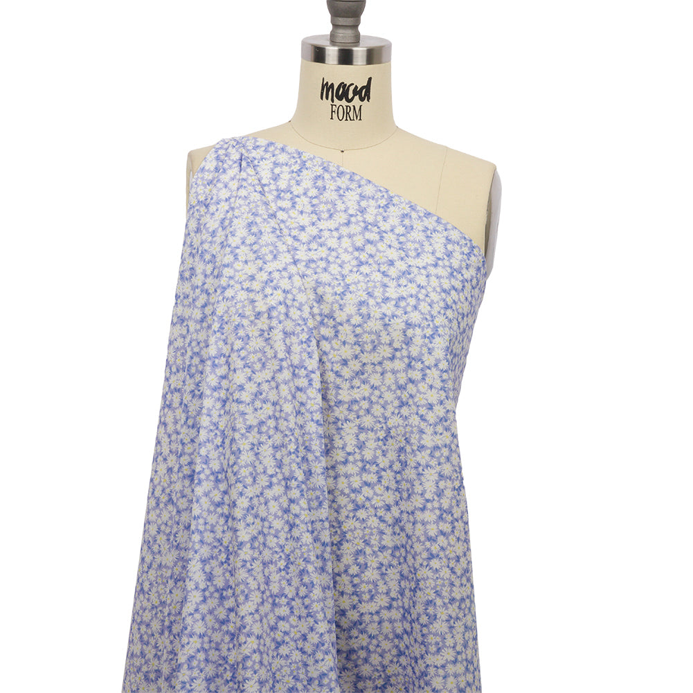 Cotton Poplin - Periwinkle and White Floral - Sunday in the Park Print - Mood Exclusive Secret Garden Collection Cotton Poplin - Periwinkle and White Floral - Sunday in the Park Print - Mood Exclusive Secret Garden Collection