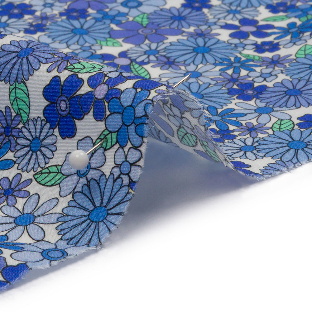 Cotton Poplin - Blue Floral - Strawberry Fields Print - Mood Exclusive Secret Garden Collection Cotton Poplin - Blue Floral - Strawberry Fields Print - Mood Exclusive Secret Garden Collection