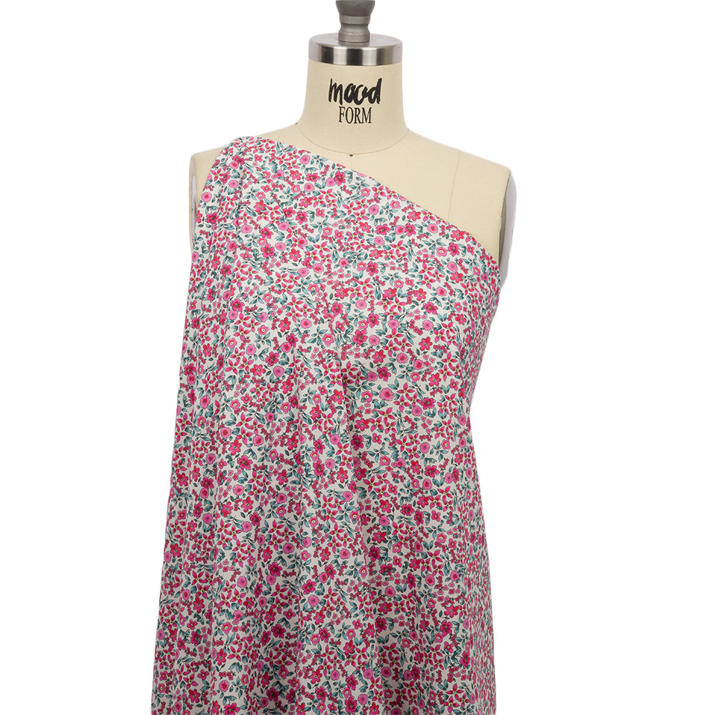 Cotton Poplin - Pink Floral - Botanical Stroll Print - Mood Exclusive Secret Garden Collection - Drape Cotton Poplin - Pink Floral - Botanical Stroll Print - Mood Exclusive Secret Garden Collection - Drape