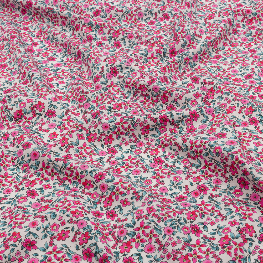 Cotton Poplin - Pink Floral - Botanical Stroll Print - Mood Exclusive Secret Garden Collection Cotton Poplin - Pink Floral - Botanical Stroll Print - Mood Exclusive Secret Garden Collection