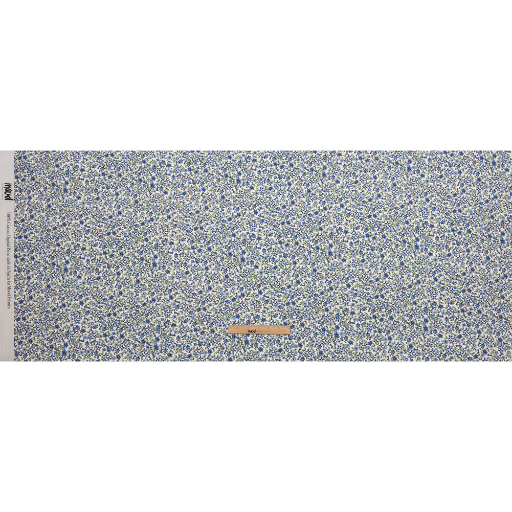 Cotton Poplin - Blue Floral - Botanical Stroll Print - Mood Exclusive Secret Garden Collection - Full Cotton Poplin - Blue Floral - Botanical Stroll Print - Mood Exclusive Secret Garden Collection - Full