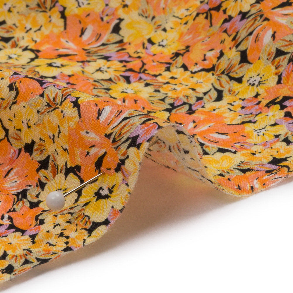 Cotton Voile - Yellow and Orange Floral - Titania's Dream Print - Mood Exclusive Secret Garden Collection Cotton Voile - Yellow and Orange Floral - Titania's Dream Print - Mood Exclusive Secret Garden Collection