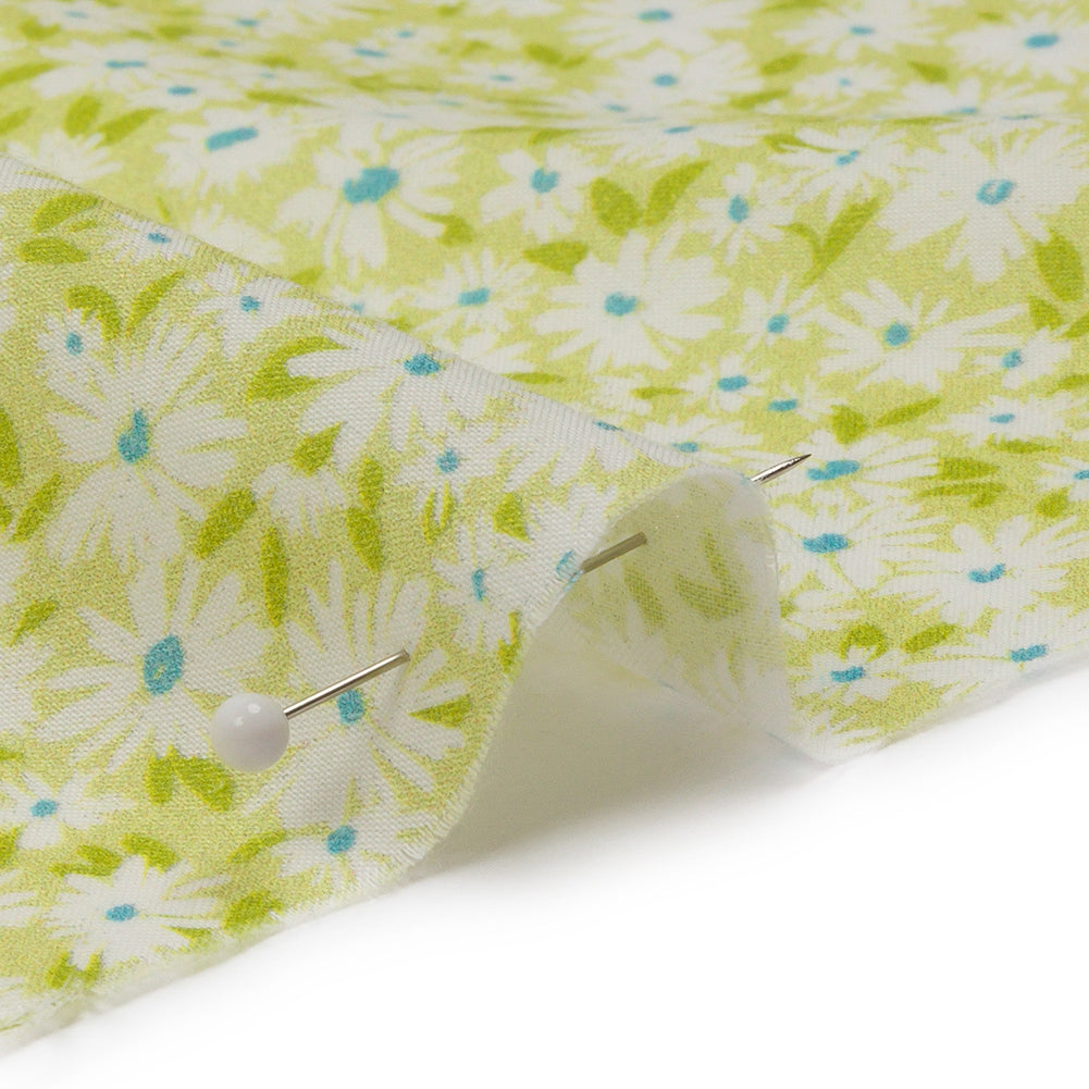 Cotton Voile - Lime Green and White Floral - Sunday in the Park Print - Mood Exclusive Secret Garden Collection Cotton Voile - Lime Green and White Floral - Sunday in the Park Print - Mood Exclusive Secret Garden Collection